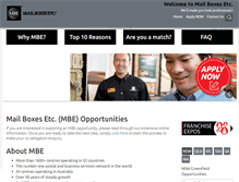 Tablet Screenshot of mbebusinessfranchise.com.au